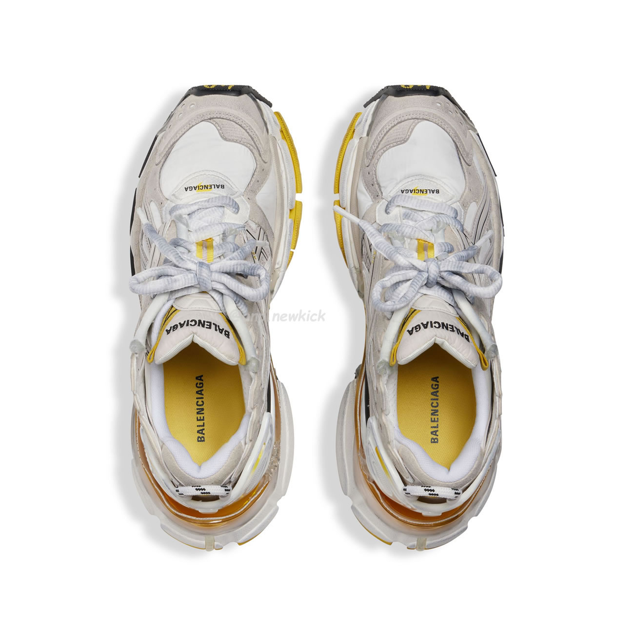 Balenciaga Runner Nylon Grey White Yellow Womens 772774 W3rny 9170 (2) - newkick.cc